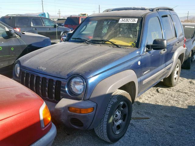 1J4GL48K24W281959 - 2004 JEEP LIBERTY SP BLUE photo 2