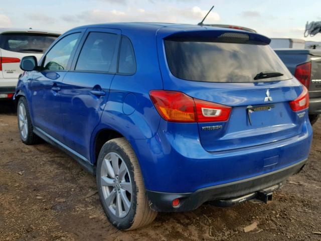 4A4AP3AU6FE014296 - 2015 MITSUBISHI OUTLANDER BLUE photo 3