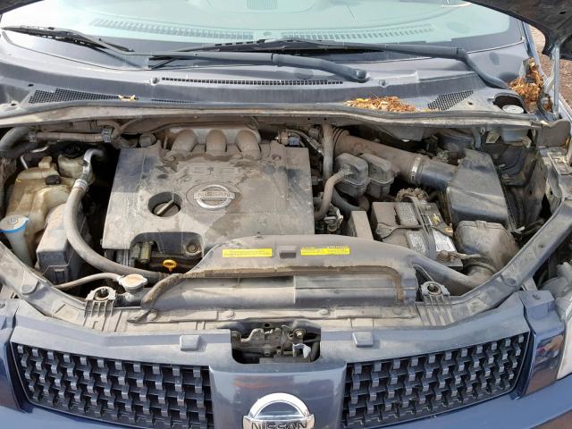 5N1BV28U16N105327 - 2006 NISSAN QUEST S BLUE photo 7