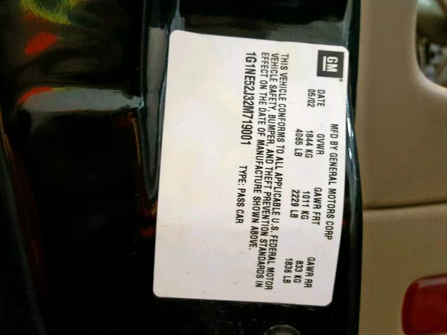 1G1NE52J32M719001 - 2002 CHEVROLET MALIBU LS 绿色 照片 10