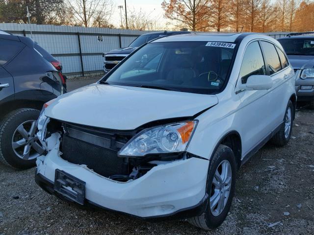 JHLRE3H70AC009747 - 2010 HONDA CR-V EXL WHITE photo 2