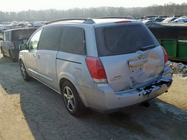 5N1BV28U66N108658 - 2006 NISSAN QUEST S SILVER photo 3