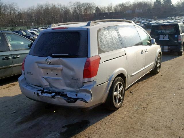 5N1BV28U66N108658 - 2006 NISSAN QUEST S SILVER photo 4