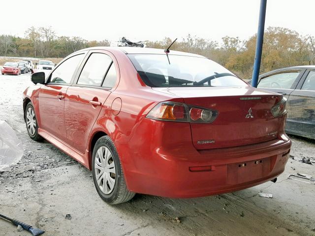 JA32U2FU7FU009569 - 2015 MITSUBISHI LANCER ES RED photo 3