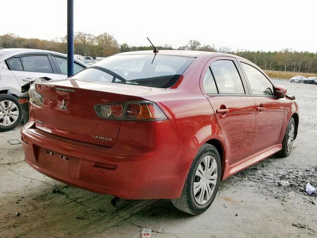 JA32U2FU7FU009569 - 2015 MITSUBISHI LANCER ES RED photo 4