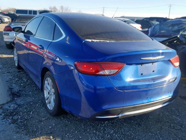 1C3CCCAB7FN742448 - 2015 CHRYSLER 200 LIMITE BLUE photo 3