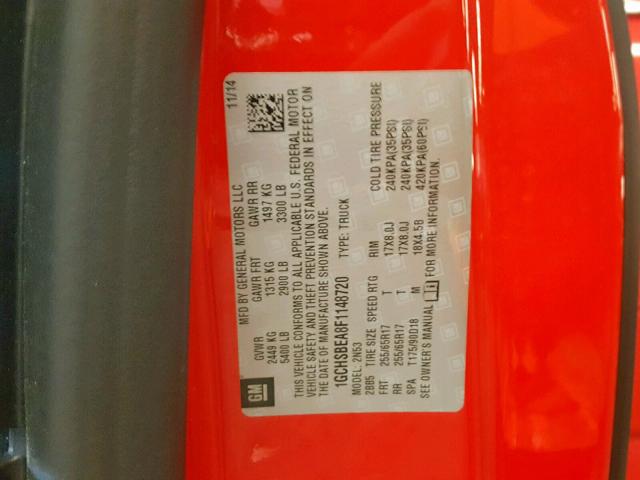 1GCHSBEA8F1148720 - 2015 CHEVROLET COLORADO L RED photo 10