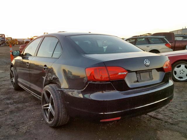 3VW1K7AJ8DM210084 - 2013 VOLKSWAGEN JETTA BASE BLACK photo 3