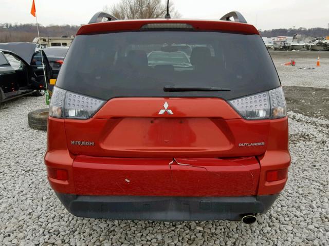 JA4AS2AW8AZ016080 - 2010 MITSUBISHI OUTLANDER RED photo 9