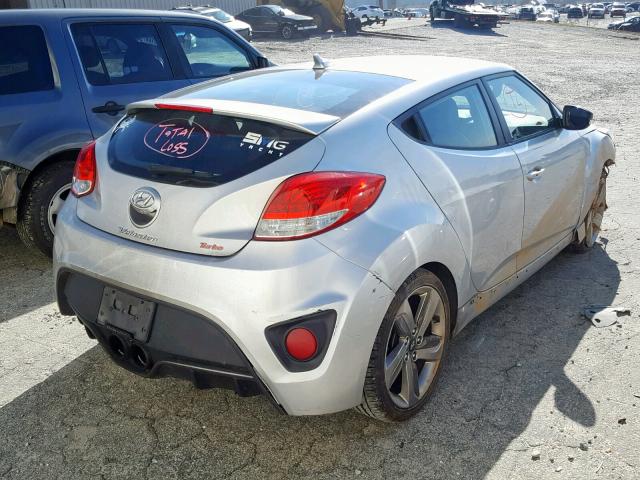 KMHTC6AE0DU140271 - 2013 HYUNDAI VELOSTER T GRAY photo 4