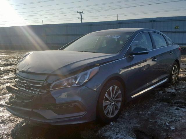 5NPE34AF6GH400603 - 2016 HYUNDAI SONATA SPO BLUE photo 2