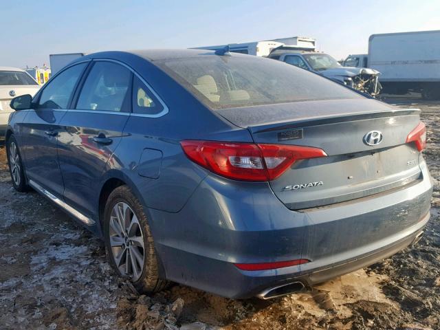 5NPE34AF6GH400603 - 2016 HYUNDAI SONATA SPO BLUE photo 3