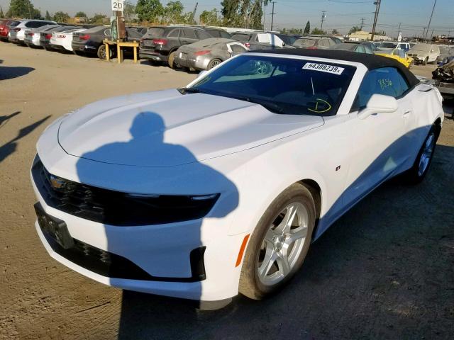 1G1FB3DX2K0149616 - 2019 CHEVROLET CAMARO LS WHITE photo 2