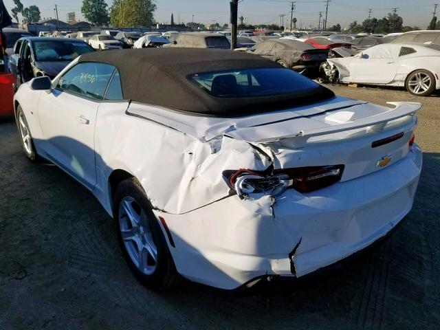 1G1FB3DX2K0149616 - 2019 CHEVROLET CAMARO LS WHITE photo 3