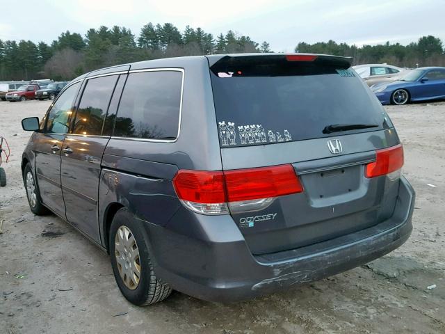 5FNRL3H27AB026751 - 2010 HONDA ODYSSEY LX GRAY photo 3