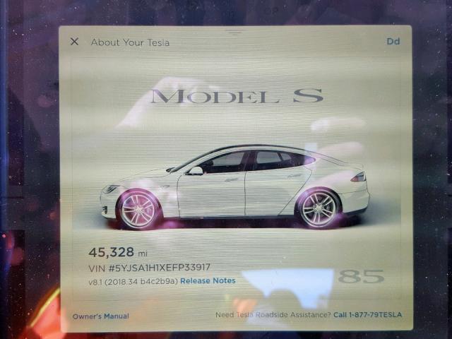 5YJSA1H1XEFP33917 - 2014 TESLA MODEL S WHITE photo 8