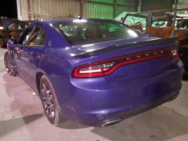 2C3CDXJG4JH291593 - 2018 DODGE CHARGER GT PURPLE photo 3