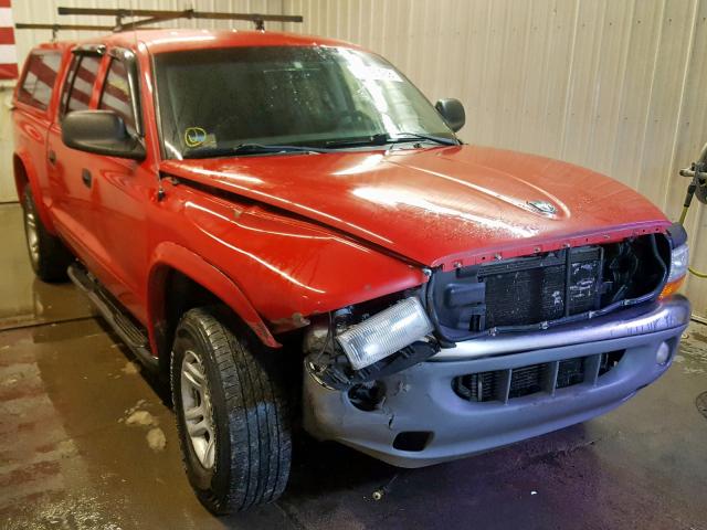 1D7HG48N34S700424 - 2004 DODGE DAKOTA QUA RED photo 1