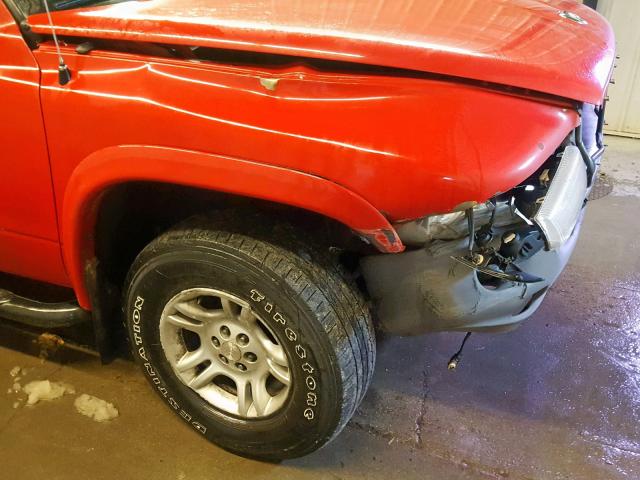 1D7HG48N34S700424 - 2004 DODGE DAKOTA QUA RED photo 9