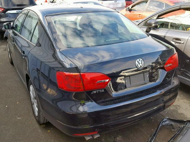 3VW2K7AJ7EM394617 - 2014 VOLKSWAGEN JETTA BASE Սև լուսանկար 3