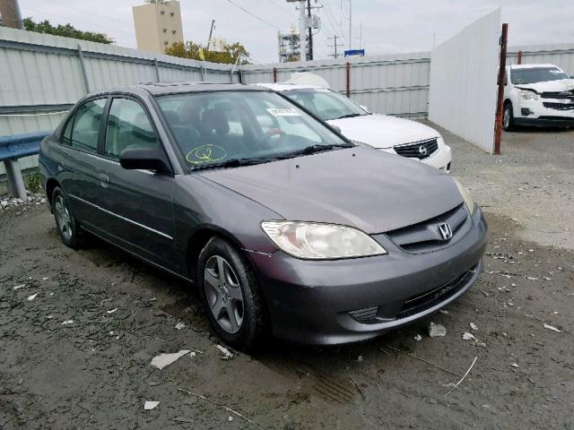 2HGES26745H518424 - 2005 HONDA CIVIC EX GRAY photo 1