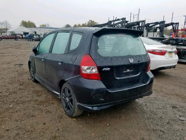 JHMGD38698S014071 - 2008 HONDA FIT SPORT BLACK photo 3