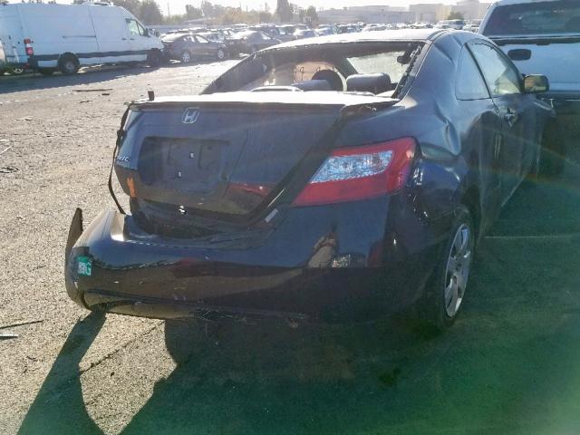 2HGFG12607H561609 - 2007 HONDA CIVIC LX BLACK photo 4