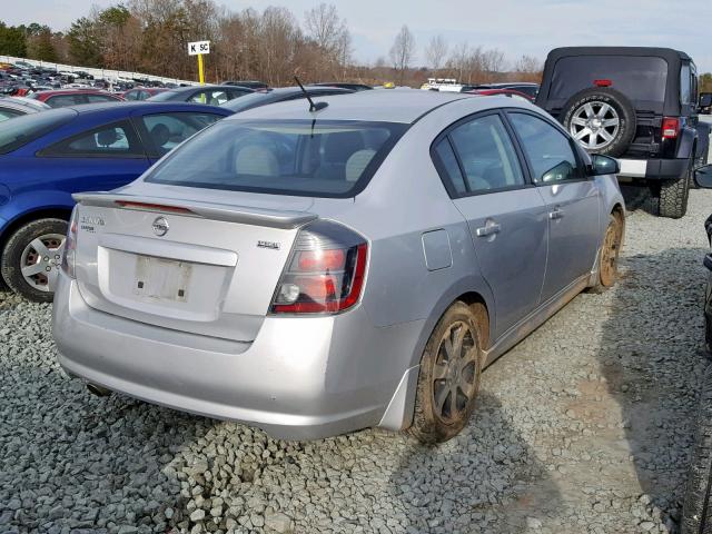 3N1AB6AP8CL766761 - 2012 NISSAN SENTRA 2.0 SILVER photo 4