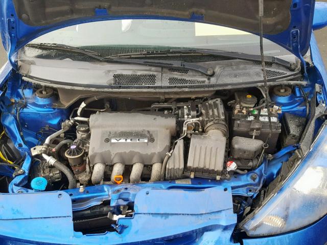 JHMGD38438S025159 - 2008 HONDA FIT BLUE photo 7