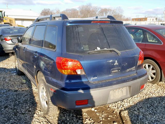 JA4LZ31G73U102581 - 2003 MITSUBISHI OUTLANDER BLUE photo 3