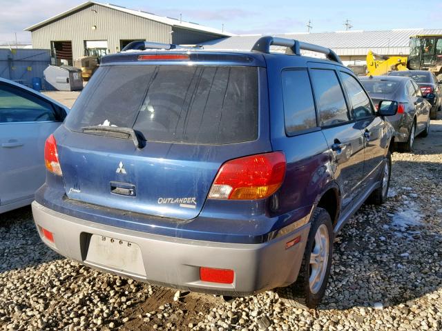 JA4LZ31G73U102581 - 2003 MITSUBISHI OUTLANDER BLUE photo 4