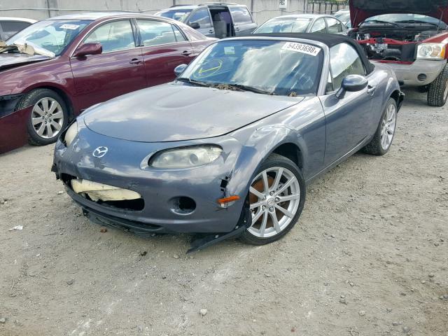 JM1NC25F660122277 - 2006 MAZDA MX-5 MIATA BLUE photo 2