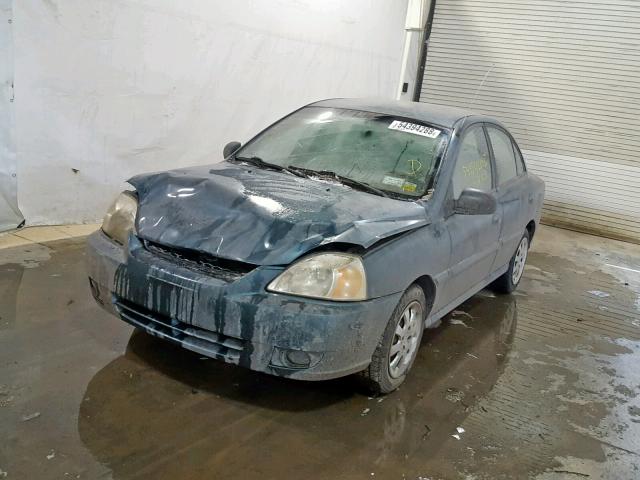 KNADC125656360964 - 2005 KIA RIO GREEN photo 2