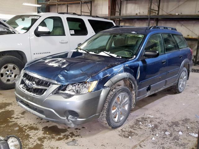 4S4BP60C087341284 - 2008 SUBARU OUTBACK BLUE photo 2