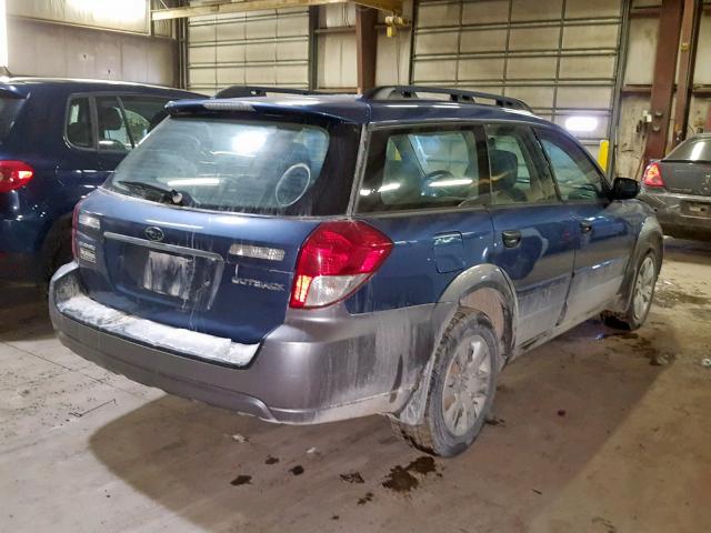 4S4BP60C087341284 - 2008 SUBARU OUTBACK BLUE photo 4