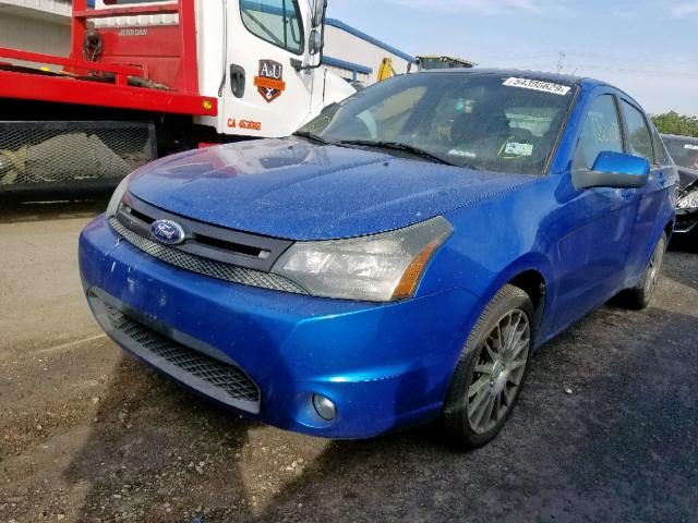 1FAHP3GN2BW107493 - 2011 FORD FOCUS SES BLUE photo 2