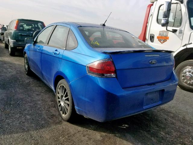 1FAHP3GN2BW107493 - 2011 FORD FOCUS SES BLUE photo 3