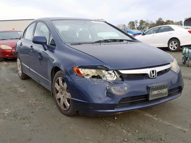 1HGFA16558L021437 - 2008 HONDA CIVIC LX BLUE photo 1