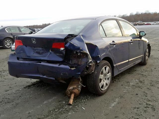 1HGFA16558L021437 - 2008 HONDA CIVIC LX BLUE photo 4