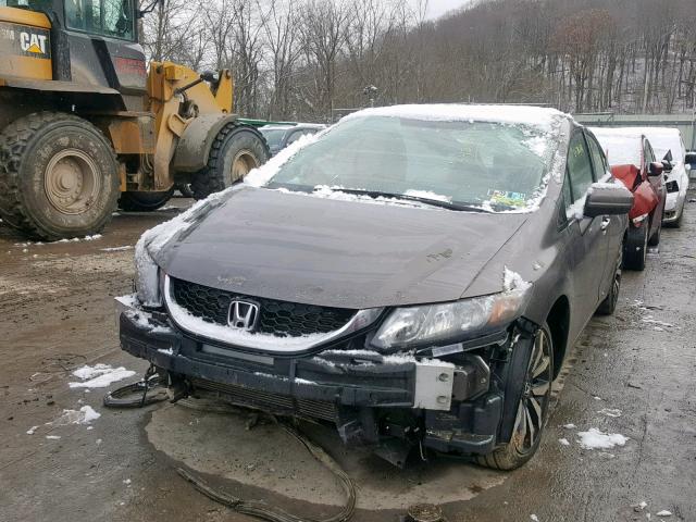 19XFB2F9XFE223278 - 2015 HONDA CIVIC EXL GRAY photo 2