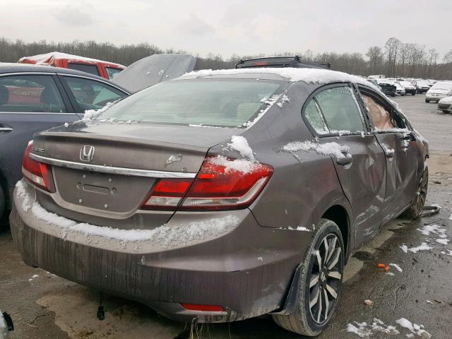 19XFB2F9XFE223278 - 2015 HONDA CIVIC EXL GRAY photo 4