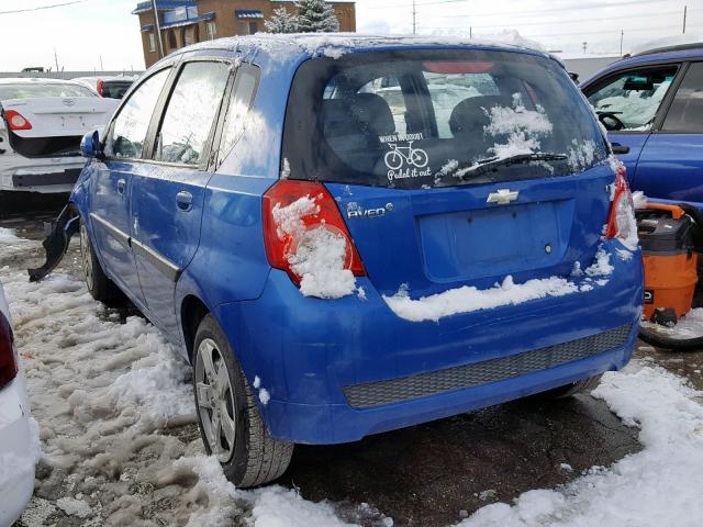 KL1TG66E39B606321 - 2009 CHEVROLET AVEO LT BLUE photo 3