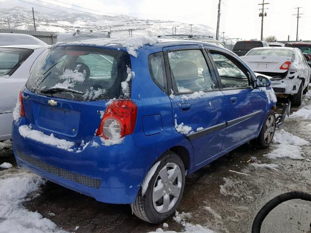 KL1TG66E39B606321 - 2009 CHEVROLET AVEO LT BLUE photo 4