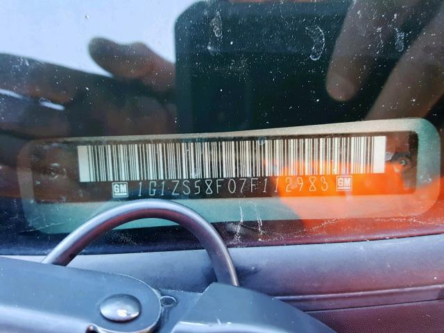 1G1ZS58F07F112983 - 2007 CHEVROLET MALIBU LS SILVER photo 10