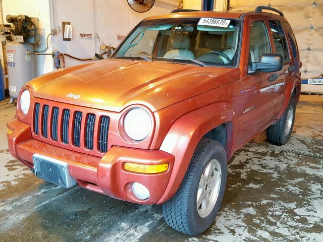 1J4GL58K02W199070 - 2002 JEEP LIBERTY LI RED photo 2