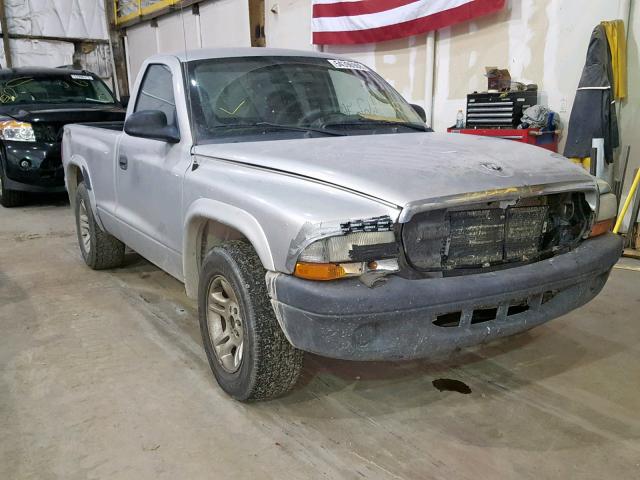 1D7FL16K44S537163 - 2004 DODGE DAKOTA SXT SILVER photo 1