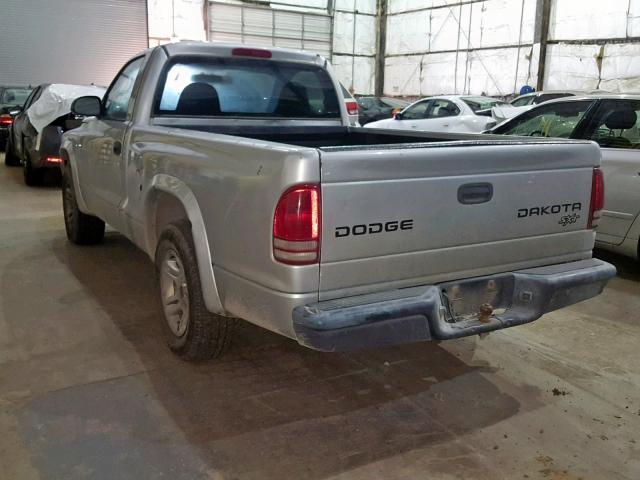 1D7FL16K44S537163 - 2004 DODGE DAKOTA SXT SILVER photo 3