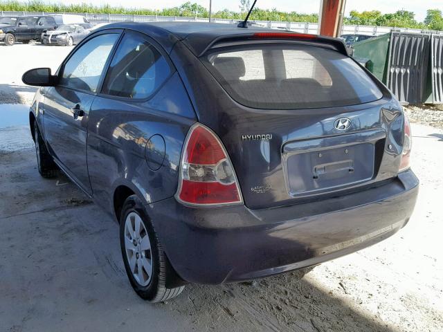 KMHCM36C68U058845 - 2008 HYUNDAI ACCENT GS CHARCOAL photo 3