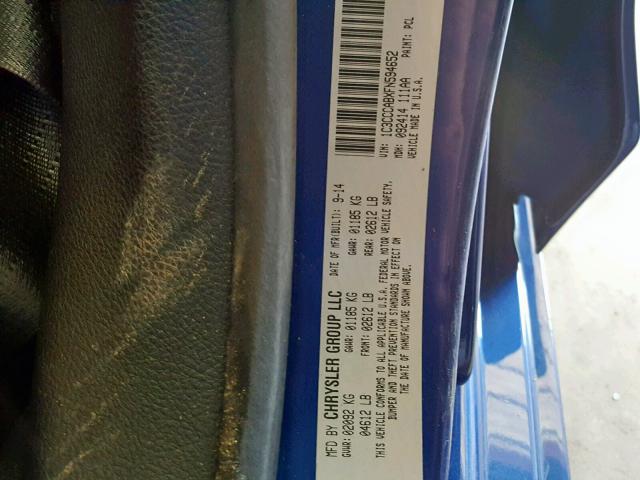 1C3CCCABXFN594652 - 2015 CHRYSLER 200 LIMITE BLUE photo 10