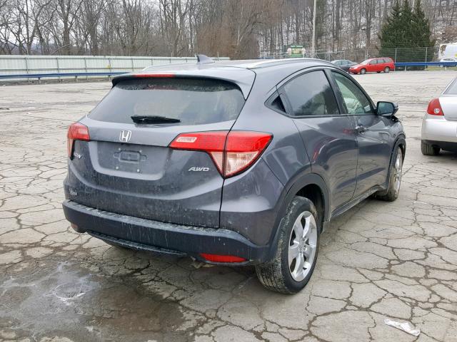 3CZRU6H73GM700967 - 2016 HONDA HR-V EXL GRAY photo 4